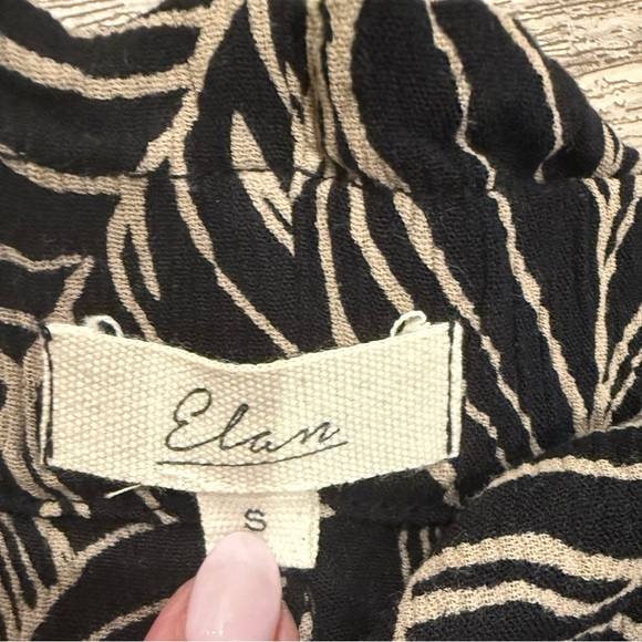 Elan Banana Leaf Print Paper Bag Black and Cream High Waist Women Shorts NWOT - Picture 6 of 6